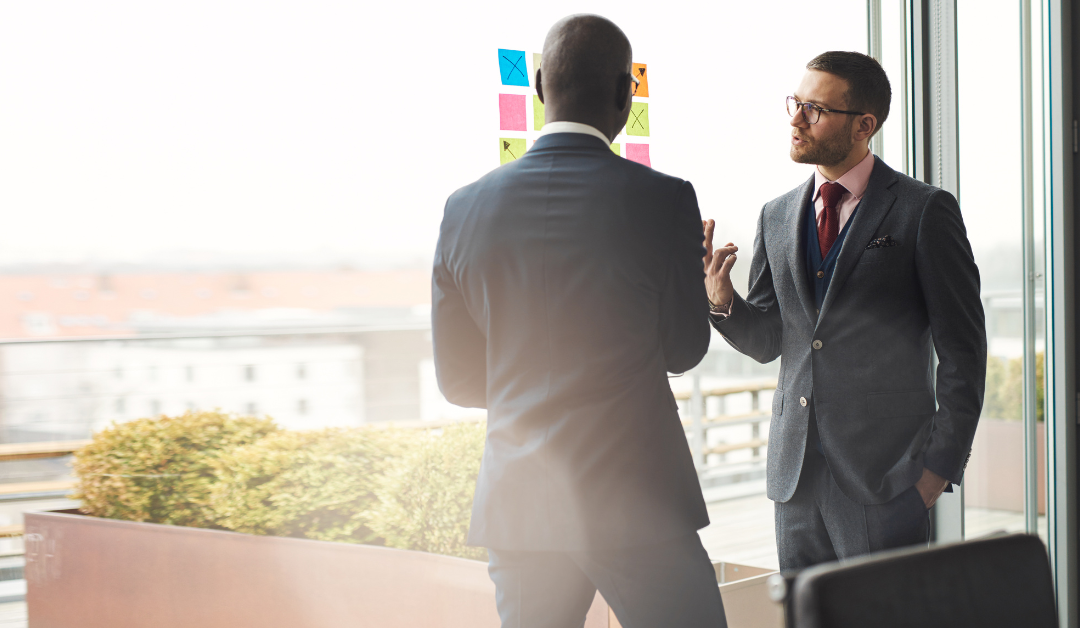 executive coach teaching leadership skills to executive