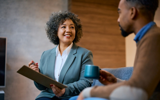 executive coach working with client